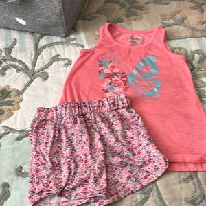 EUC pajama set with tank and elastic waist shorts